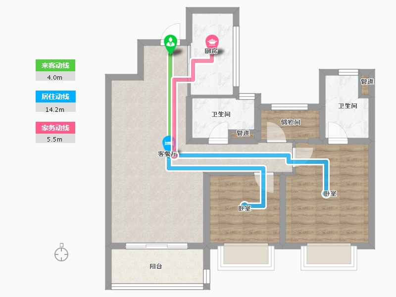 浙江省-舟山市-碧桂园翡丽湾-71.00-户型库-动静线