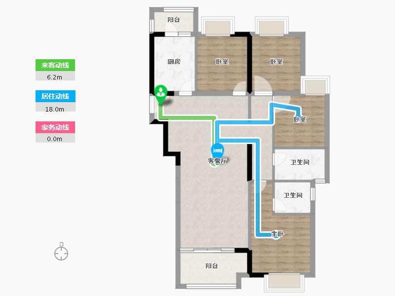 福建省-泉州市-碧桂园万顺城央壹品-104.00-户型库-动静线