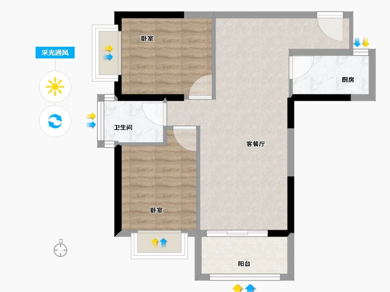 福建省-漳州市-晟港名都-61.00-户型库-采光通风