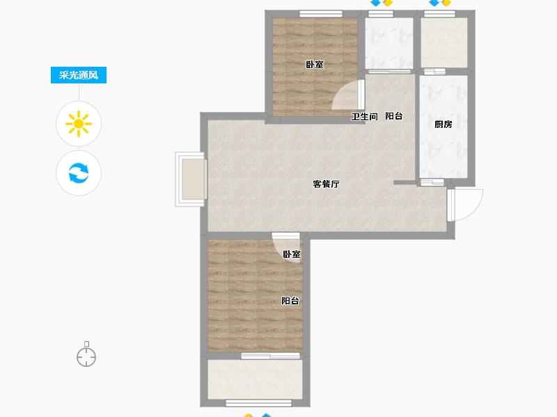 河南省-郑州市-源升金锣湾-70.00-户型库-采光通风