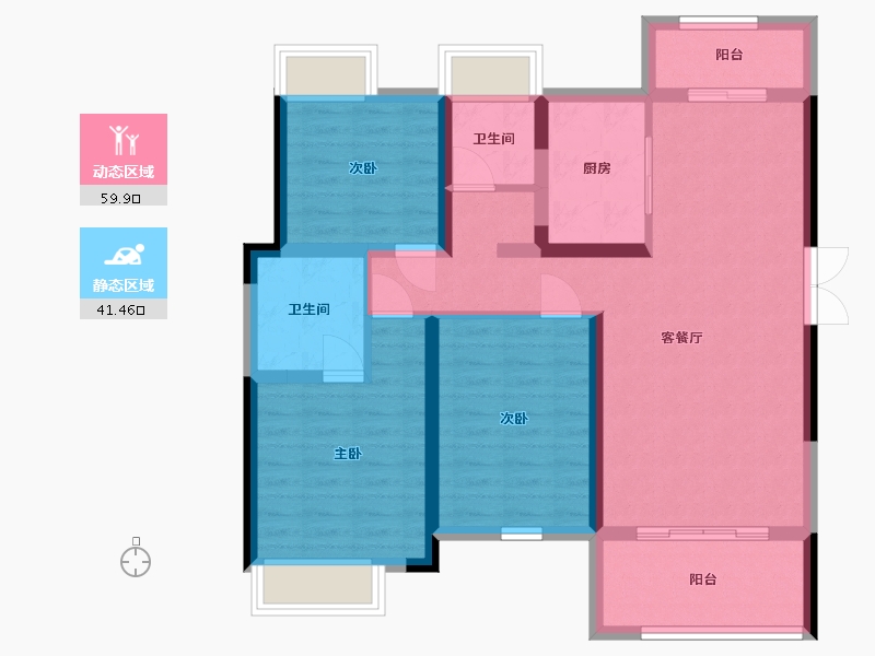 江西省-南昌市-九龙苑-90.01-户型库-动静分区