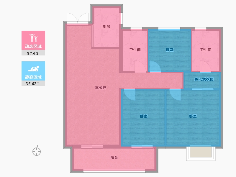 江苏省-镇江市-金辉·优步鑫苑-85.00-户型库-动静分区