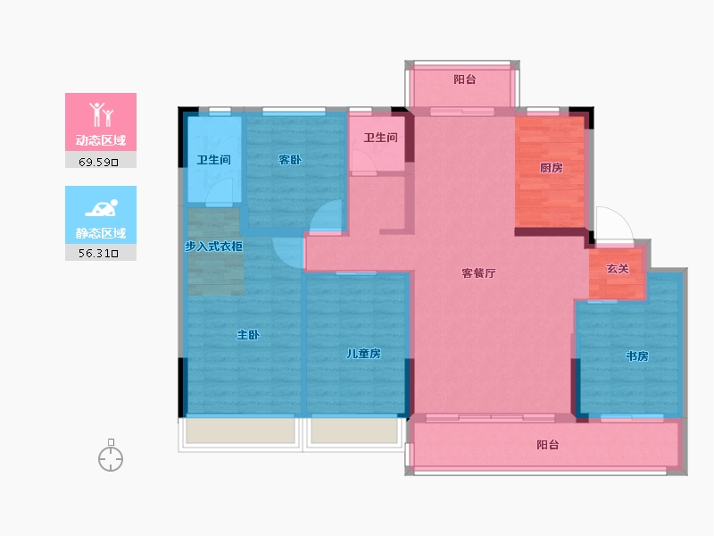 浙江省-衢州市-碧桂园江湾半岛-114.00-户型库-动静分区