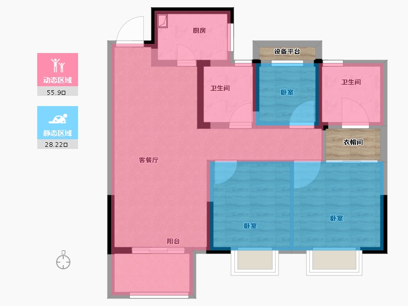 安徽省-合肥市-阳光城悦澜府-78.00-户型库-动静分区