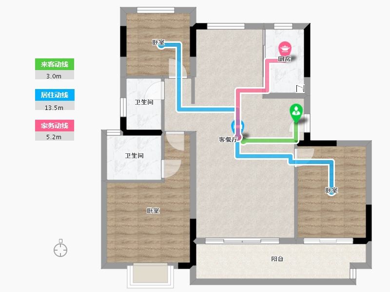 浙江省-湖州市-合生杭州湾国际新城-95.00-户型库-动静线