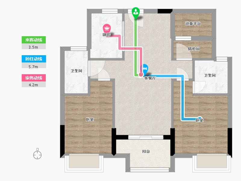 浙江省-湖州市-优优学府-70.00-户型库-动静线