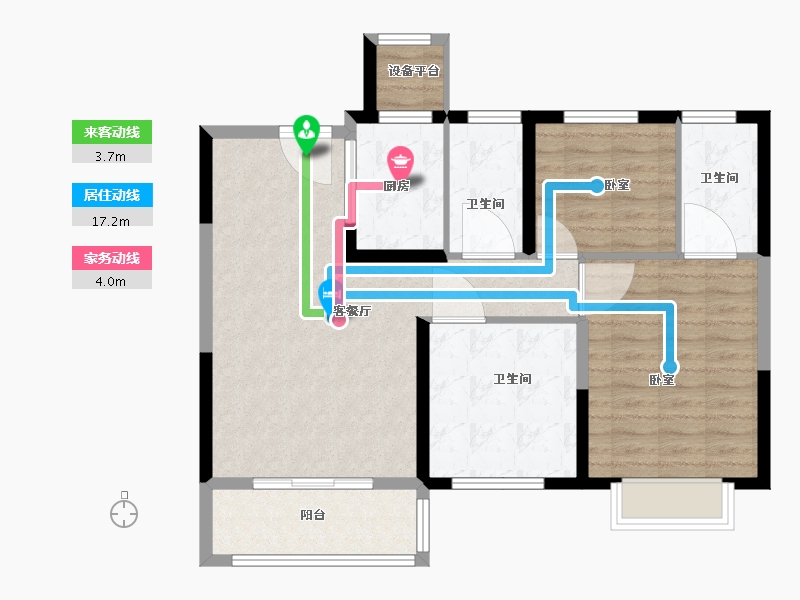 浙江省-宁波市-尚品·东越府-86.00-户型库-动静线