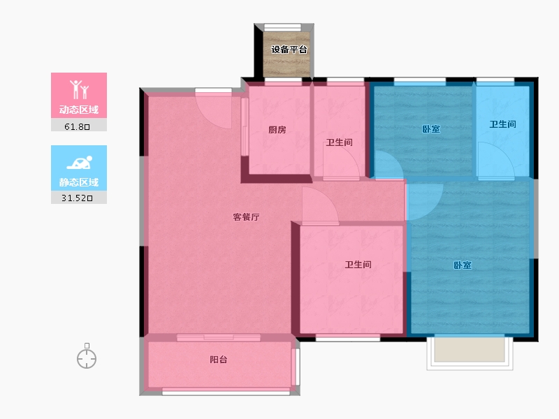 浙江省-宁波市-尚品·东越府-86.00-户型库-动静分区