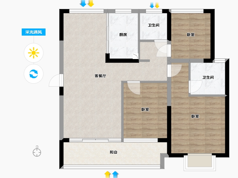 浙江省-湖州市-合生杭州湾国际新城-82.01-户型库-采光通风