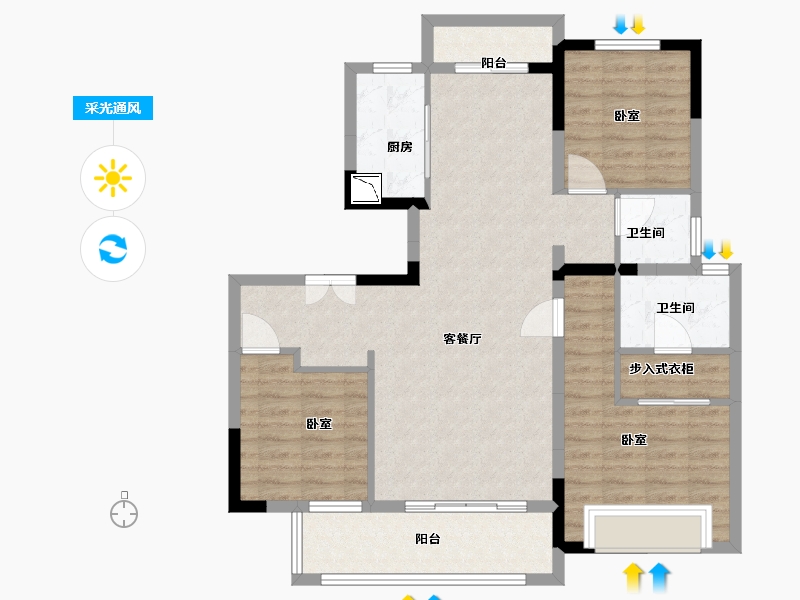 安徽省-合肥市-斌锋当代府MOMΛ-98.00-户型库-采光通风