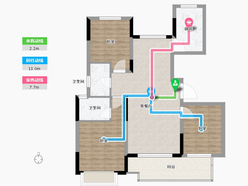 浙江省-舟山市-三盛南沙里-91.99-户型库-动静线