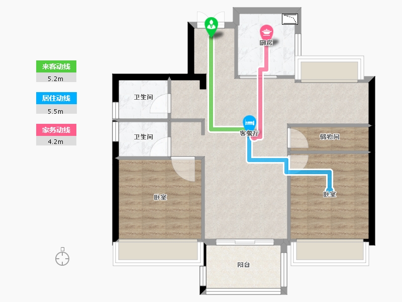 浙江省-绍兴市-杭州湾世纪城-78.26-户型库-动静线