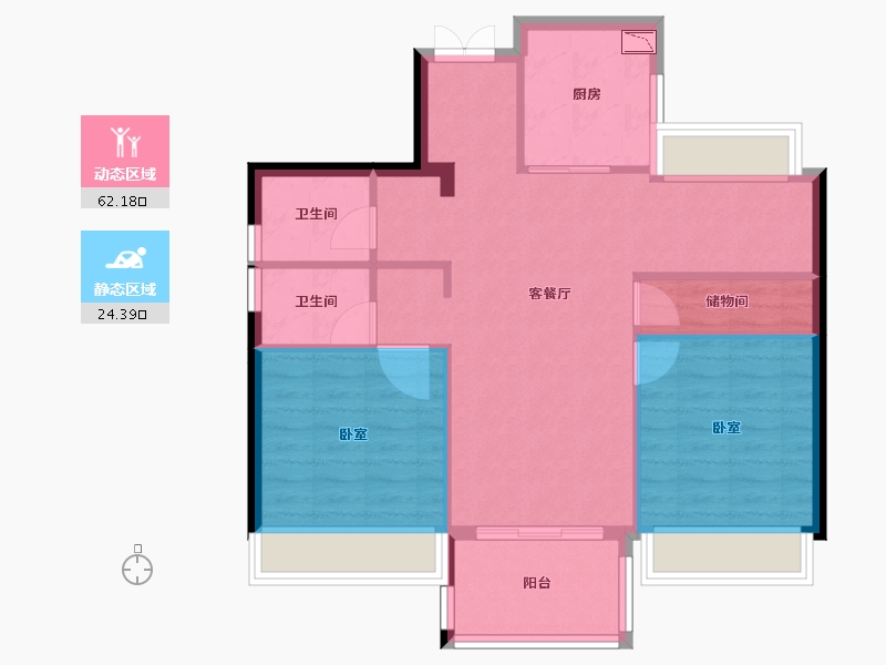 浙江省-绍兴市-杭州湾世纪城-78.26-户型库-动静分区