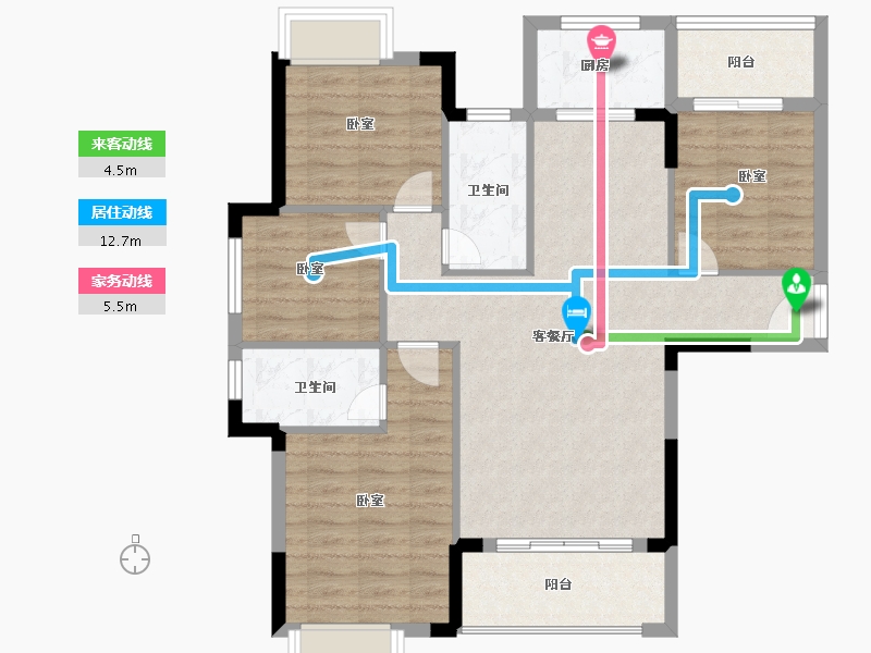 福建省-泉州市-莲花水岸阳光-93.00-户型库-动静线