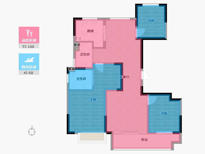 江西省-上饶市-鄱阳·十里风荷-87.90-户型库-动静分区