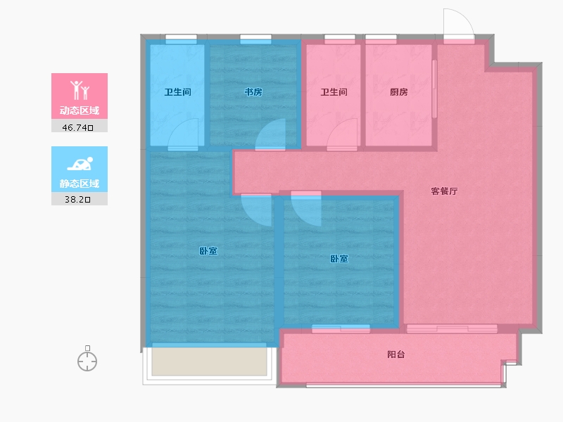 浙江省-嘉兴市-悦澜湾-76.19-户型库-动静分区