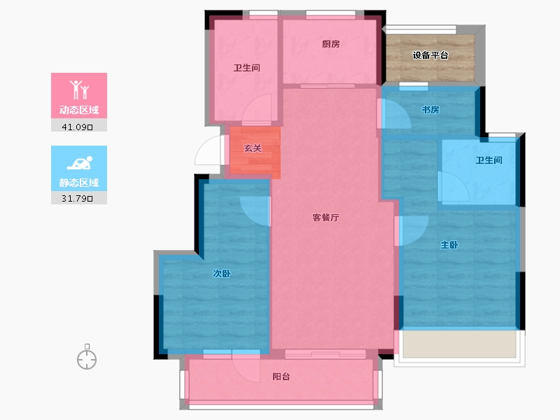 安徽省-黄山市-黄山大家-67.99-户型库-动静分区