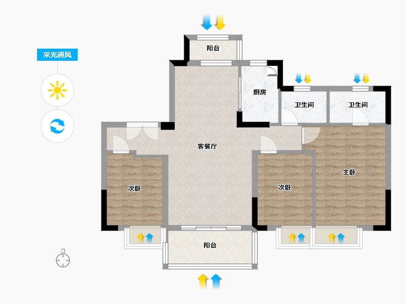 江西省-赣州市-澜山·原著-89.57-户型库-采光通风