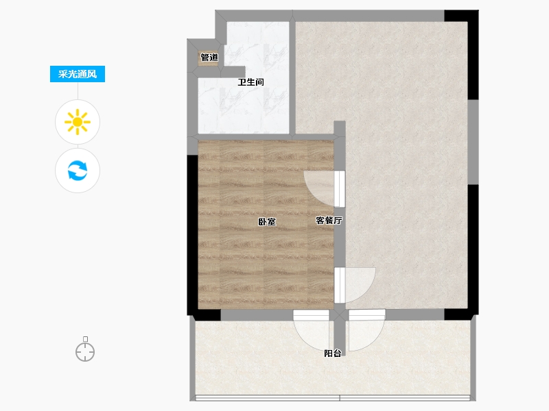 浙江省-舟山市-中国普陀自在海-46.00-户型库-采光通风