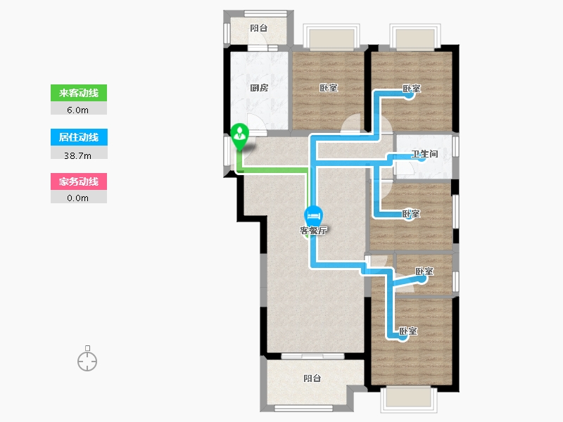 福建省-泉州市-碧桂园万顺城央壹品-103.96-户型库-动静线