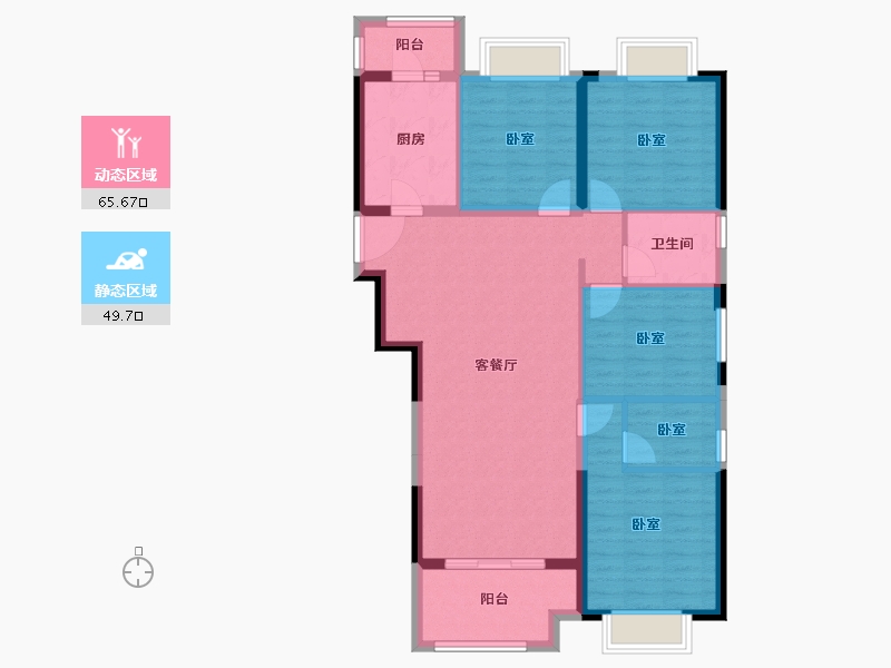 福建省-泉州市-碧桂园万顺城央壹品-103.96-户型库-动静分区