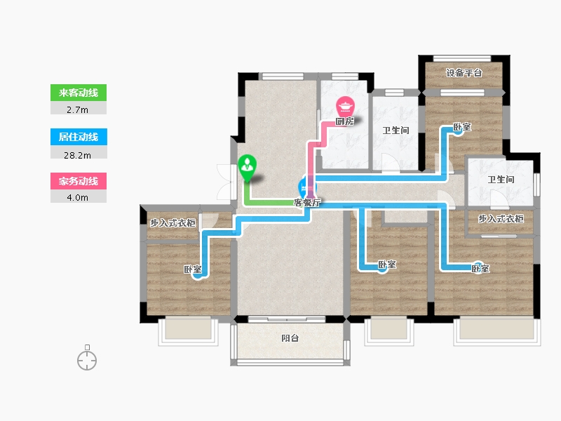 浙江省-宁波市-漫悦湾-101.99-户型库-动静线