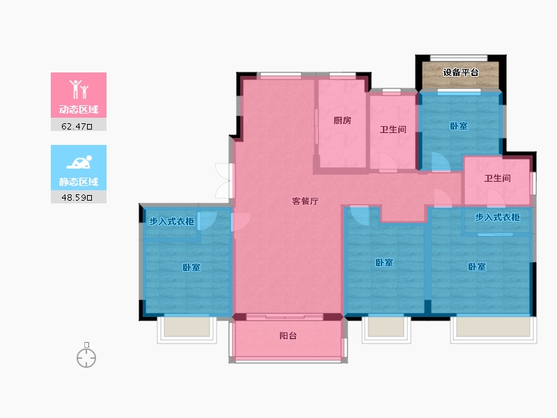 浙江省-宁波市-漫悦湾-101.99-户型库-动静分区