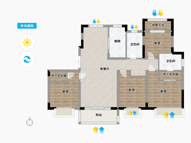 浙江省-宁波市-漫悦湾-101.99-户型库-采光通风