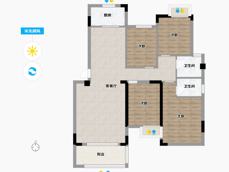 江西省-赣州市-石城状元府-105.72-户型库-采光通风