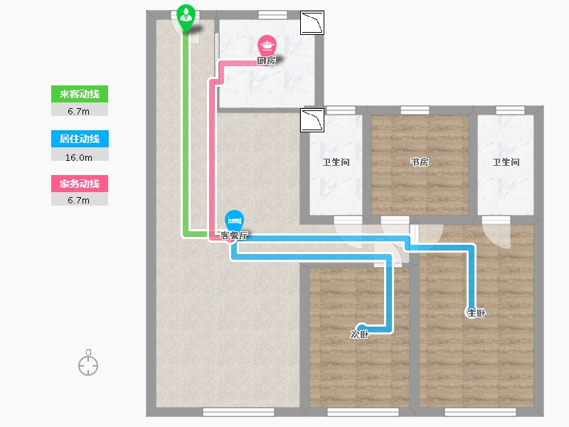 山东省-青岛市-绿地凤栖澜玥-88.53-户型库-动静线