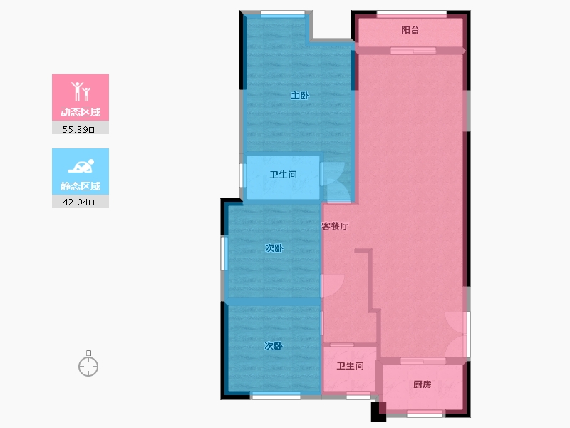 江西省-赣州市-保利联发·康桥-87.64-户型库-动静分区