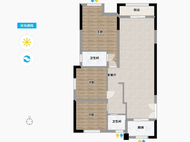 江西省-赣州市-保利联发·康桥-87.64-户型库-采光通风