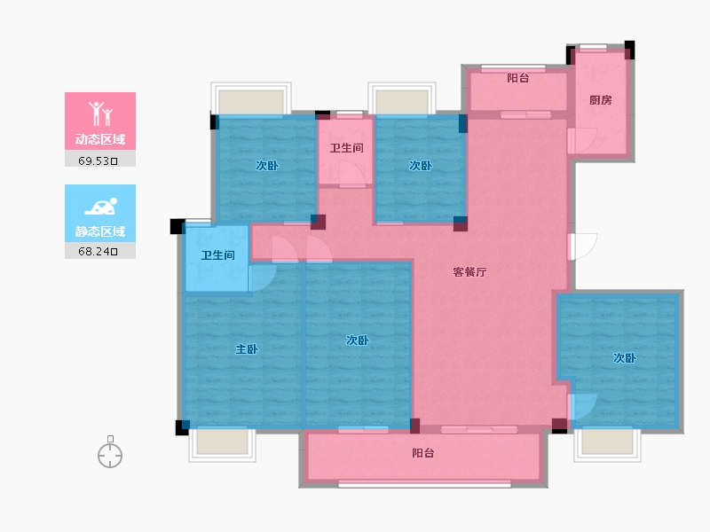 江西省-赣州市-印象南安·山水苑-124.55-户型库-动静分区