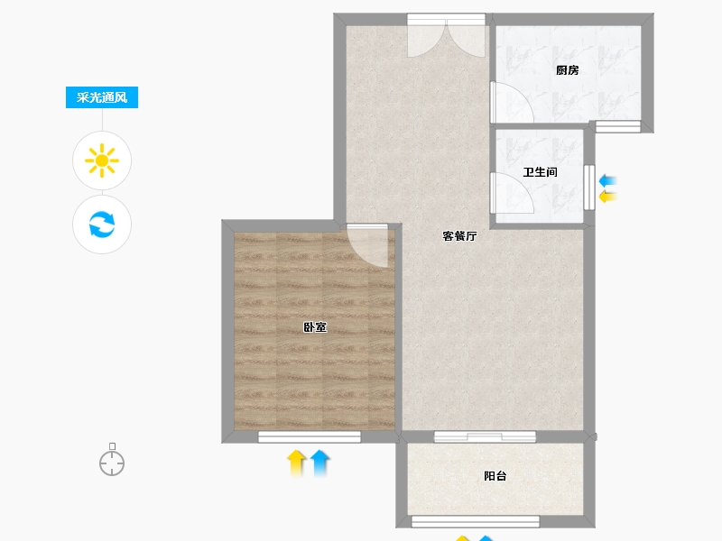 山东省-潍坊市-盛世御景苑-61.00-户型库-采光通风