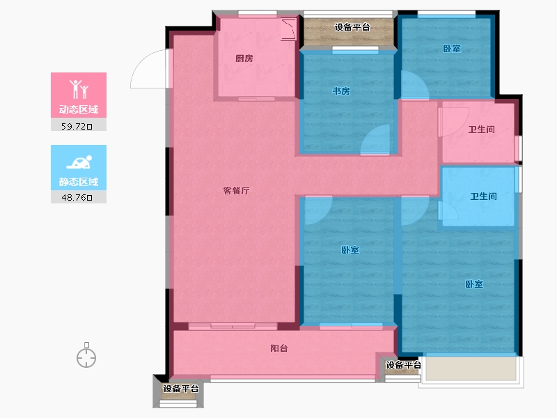 浙江省-金华市-阳光城建杭联利檀境-100.00-户型库-动静分区