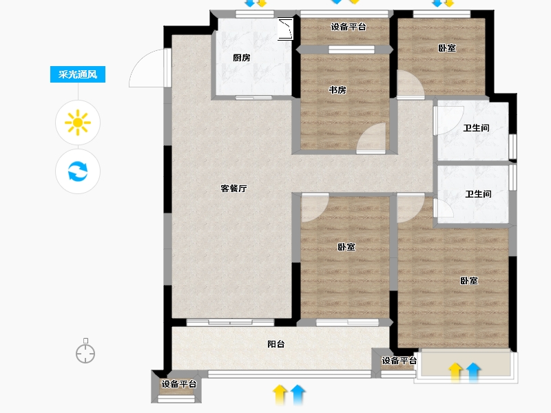 浙江省-金华市-阳光城建杭联利檀境-100.00-户型库-采光通风