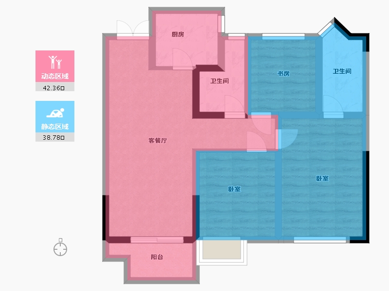 浙江省-湖州市-四季华府-71.00-户型库-动静分区