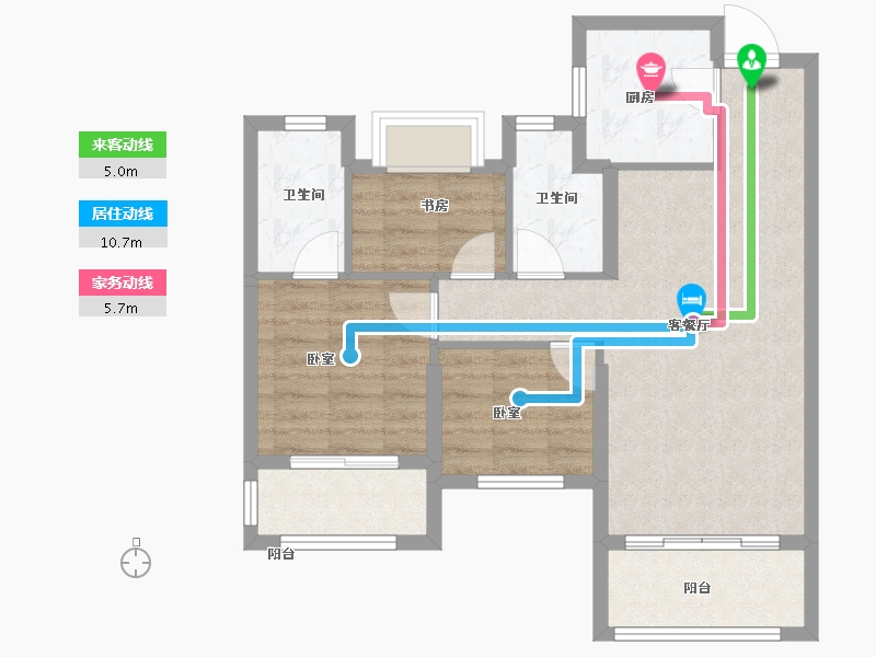 福建省-泉州市-安溪阳光城丽景湾-71.00-户型库-动静线