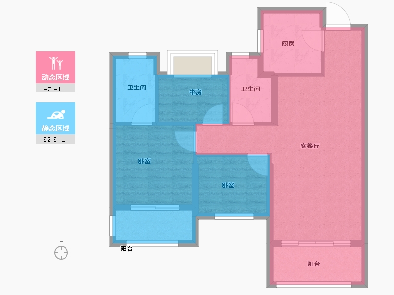 福建省-泉州市-安溪阳光城丽景湾-71.00-户型库-动静分区