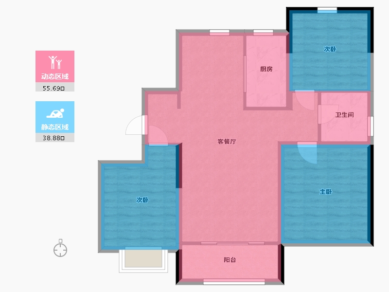 山东省-青岛市-三木空港小镇璟云-84.99-户型库-动静分区