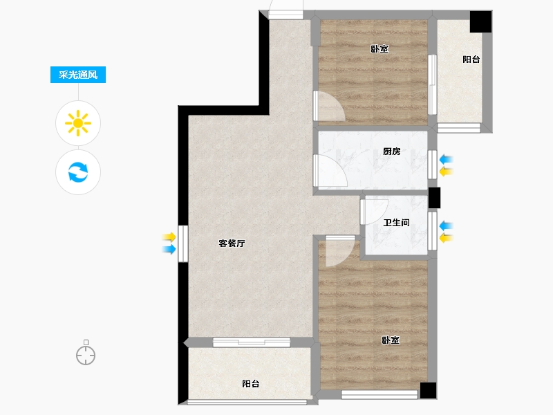 福建省-漳州市-学府1号-56.00-户型库-采光通风