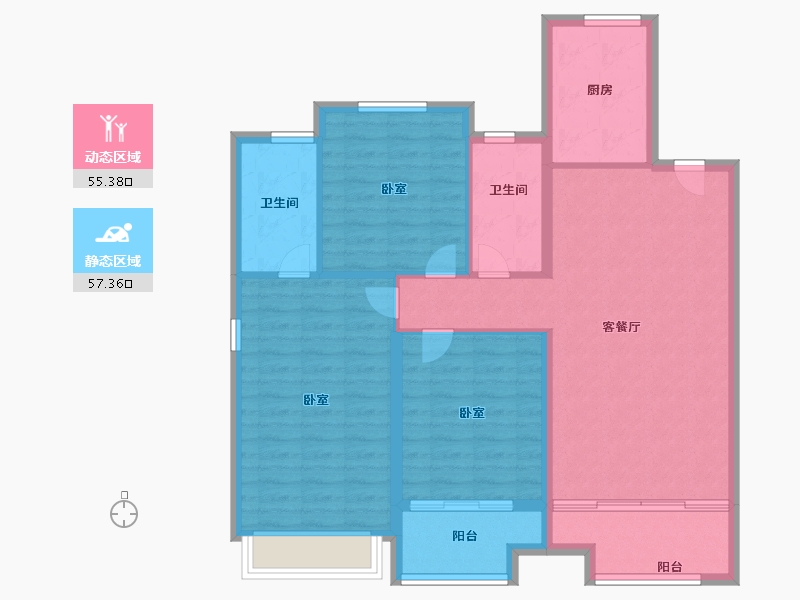 山东省-济南市-雍景湾-102.00-户型库-动静分区