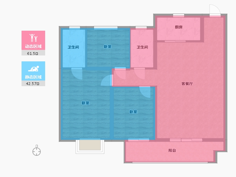 浙江省-嘉兴市-荣安卓越·悦珑庭-94.00-户型库-动静分区