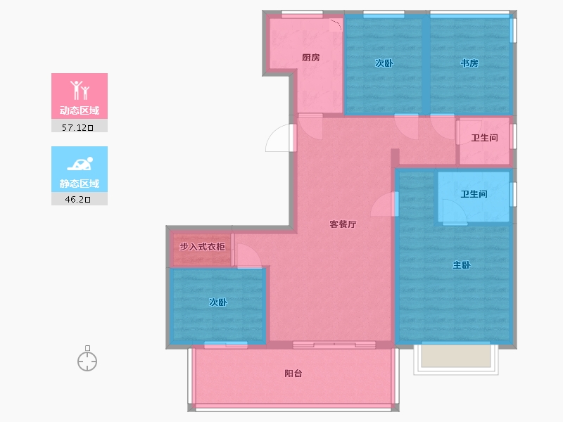 安徽省-六安市-万瑞璞悦东城-92.00-户型库-动静分区