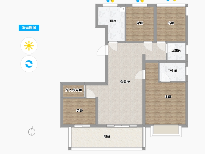 安徽省-六安市-万瑞璞悦东城-92.00-户型库-采光通风