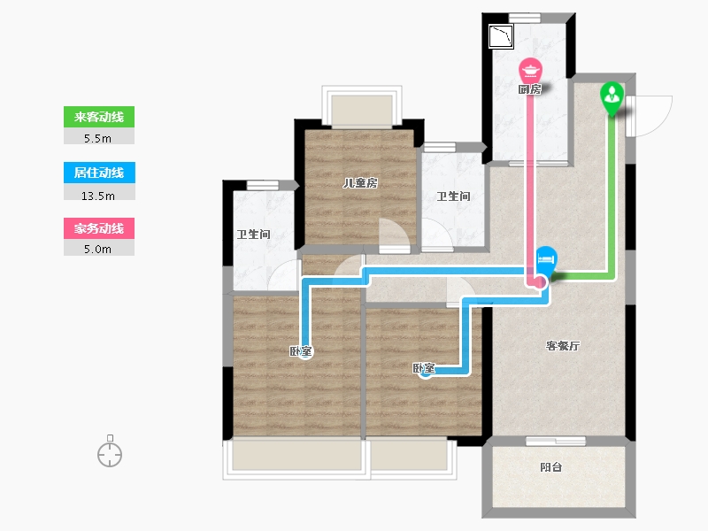 安徽省-合肥市-中海九樾-80.60-户型库-动静线