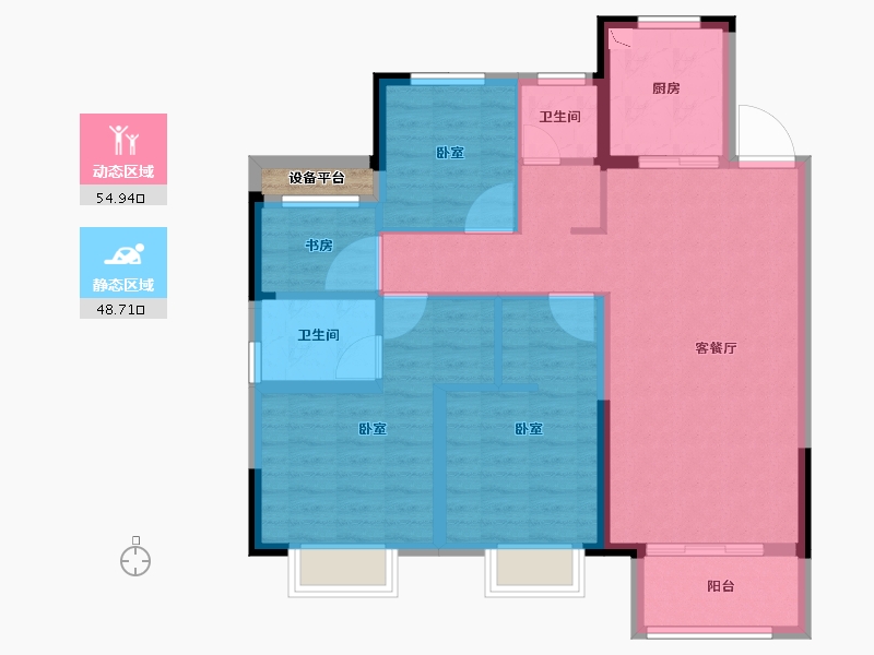 安徽省-合肥市-阳光城悦澜府-94.00-户型库-动静分区