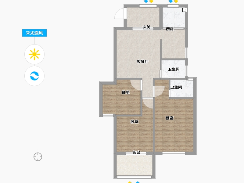 福建省-宁德市-中融中央首府-77.99-户型库-采光通风