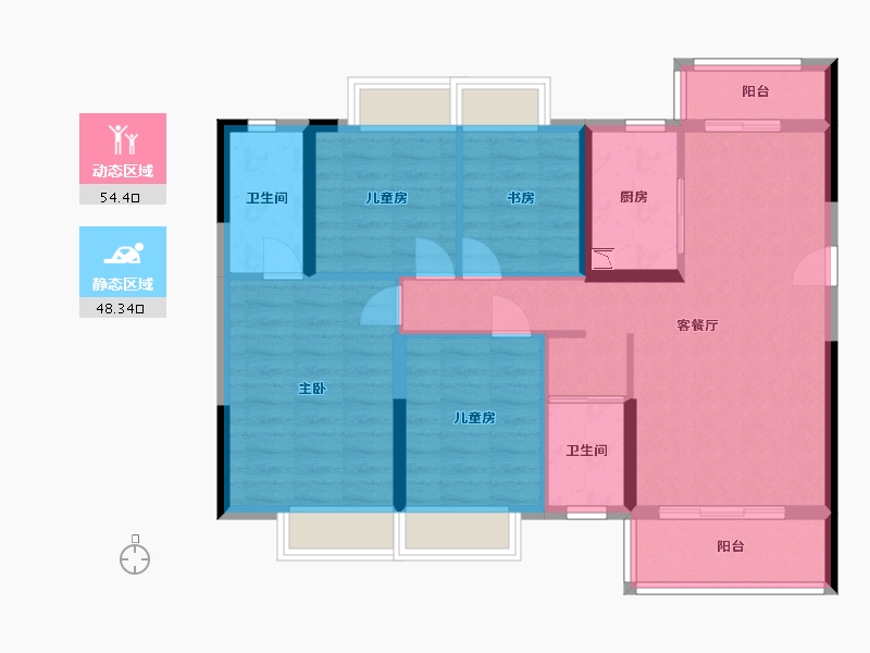 江西省-赣州市-安远碧桂园-91.65-户型库-动静分区