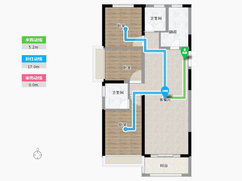 河南省-郑州市-富田城九鼎公馆-99.91-户型库-动静线